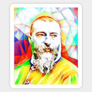 Jean-Baptiste Alphonse Karr Colourful Portrait | Jean-Baptiste Alphonse Karr Artwork 11 Sticker